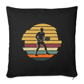 Joueur de tennis Vintage Tennis Club Joueur de tennis - Housse de coussin décorative 45 x 45 cm - noir - Devant