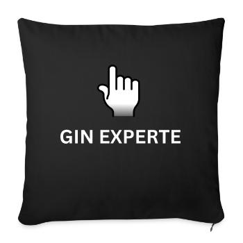 Gin Experte - Gin - Sofakissenbezug 45 x 45 cm - Schwarz - Vorne