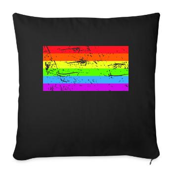 Rainbow flag Grunge - Sofa pillowcase 17,3'' x 17,3'' (45 x 45 cm) - black - Front
