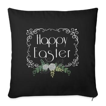 Joyeuses Pâques - Housse de coussin décorative 45 x 45 cm - noir - Devant