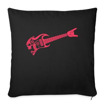 Gitarre Rot Logo - Sofakissenbezug 45 x 45 cm - Schwarz - Vorne