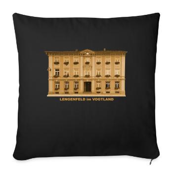 Mairie de Lengenfeld Vogtland Saxe - Housse de coussin décorative 45 x 45 cm - noir - Devant