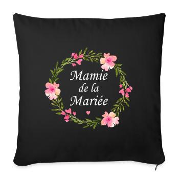 Mamie de la mariée - Housse de coussin décorative 45 x 45 cm - noir - Devant