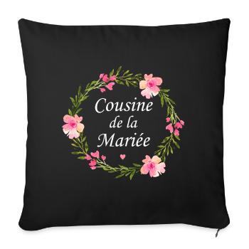 Cousine de la mariée - Housse de coussin décorative 45 x 45 cm - noir - Devant
