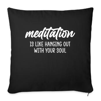 Yoga Gift for Yogis Meditation Gift Idea Om - Sofa pillowcase 17,3'' x 17,3'' (45 x 45 cm) - black - Front