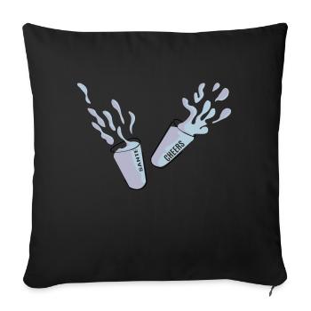 Trinquons - Housse de coussin décorative 45 x 45 cm - noir - Devant