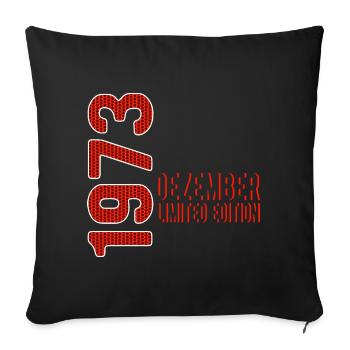 Décembre 1973 édition limitée Millésime Année de naissance - Housse de coussin décorative 45 x 45 cm - noir - Devant