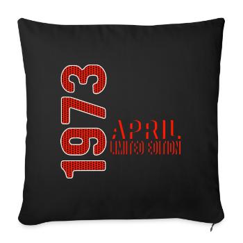 Avril 1973 édition limitée Millésime Année de naissance - Housse de coussin décorative 45 x 45 cm - noir - Devant