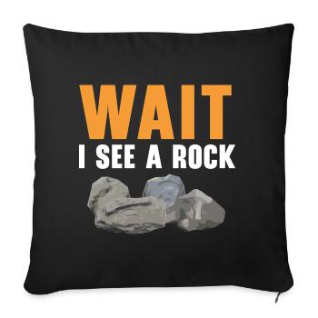 Attendez, je vois une géologie rocheuse se rassembler - Housse de coussin décorative 45 x 45 cm - noir - Devant