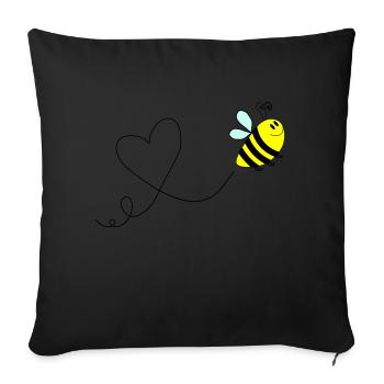 Bee Comic Love 3 - Sofa pillowcase 17,3'' x 17,3'' (45 x 45 cm) - black - Front