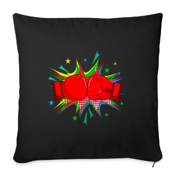 Boxing Boxer Boxing Gloves Boxing Match Sports Pop Art - Sofa pillowcase 17,3'' x 17,3'' (45 x 45 cm) - black - Front