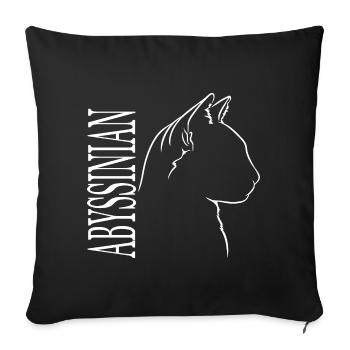 Abyssinian Profil Katzen Katze Wilsigns - Sofakissenbezug 45 x 45 cm - Schwarz - Vorne