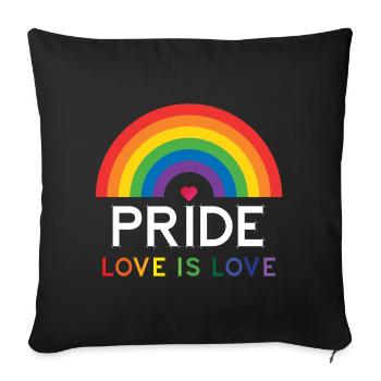 Pride - Love is Love. - Sofa pillowcase 17,3'' x 17,3'' (45 x 45 cm) - black - Front