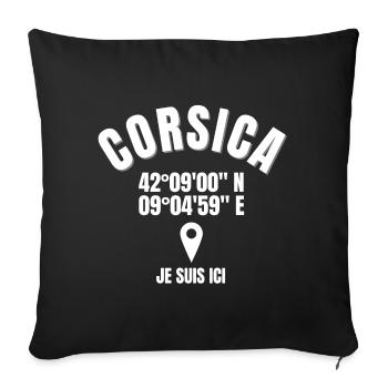 Corse, Corsica, Corse humour - Housse de coussin décorative 45 x 45 cm - noir - Devant