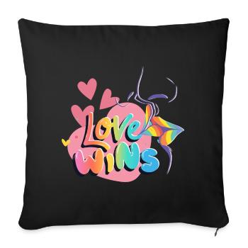 L’explosion de couleur de Love Win - Housse de coussin décorative 45 x 45 cm - noir - Devant
