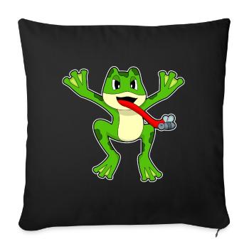 Frosch Fliege - Sofakissenbezug 45 x 45 cm - Schwarz - Vorne