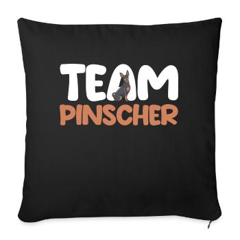 Hund Pinscher - Sofakissenbezug 45 x 45 cm - Schwarz - Vorne
