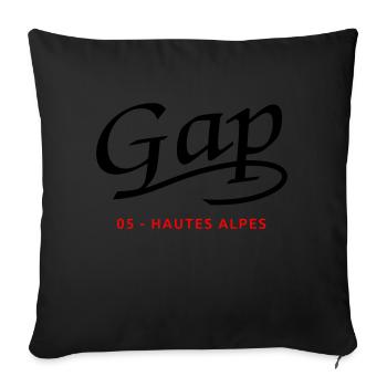 Gap - Hautes Alpes - Housse de coussin décorative 45 x 45 cm - noir - Devant