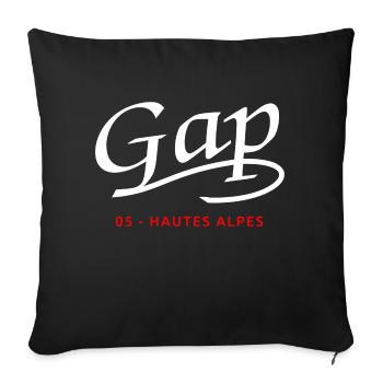 Gap - Hautes Alpes - Housse de coussin décorative 45 x 45 cm - noir - Devant
