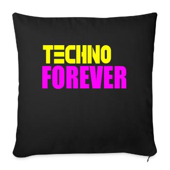 Techno pour toujours - Housse de coussin décorative 45 x 45 cm - noir - Devant
