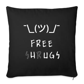 Free Shrugs Free Hugs funny parody Shrugface  - Sofa pillowcase 17,3'' x 17,3'' (45 x 45 cm) - black - Front