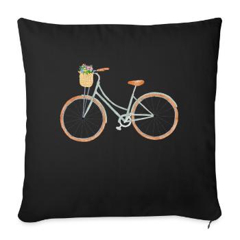 Bicycle - Sofa pillowcase 17,3'' x 17,3'' (45 x 45 cm) - black - Front