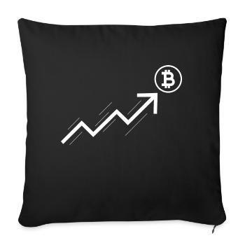 Trading de crypto-monnaies Bitcoin - Housse de coussin décorative 45 x 45 cm - noir - Devant