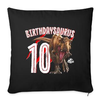 Jurassic World Birthday Design Birthdaysaurus 10 - Sofa pillowcase 17,3'' x 17,3'' (45 x 45 cm) - black - Front