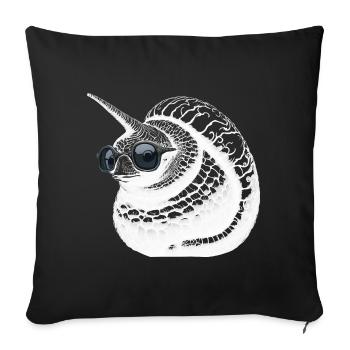 Escargot licorne cool - Housse de coussin décorative 45 x 45 cm - noir - Devant