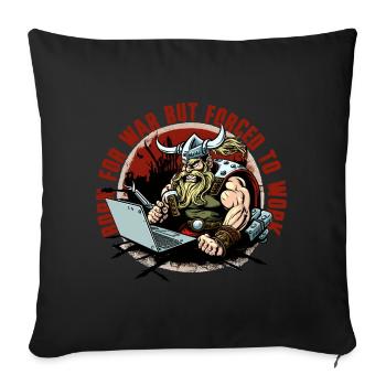 Viking admin with lettering - Sofa pillowcase 17,3'' x 17,3'' (45 x 45 cm) - black - Front