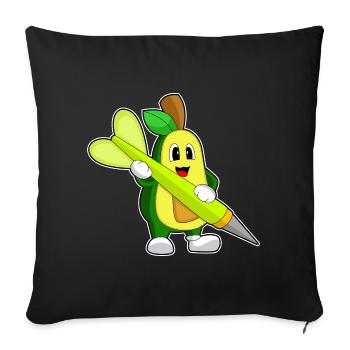 Avocado Dart Dartpfeil - Sofa pillowcase 17,3'' x 17,3'' (45 x 45 cm) - black - Front