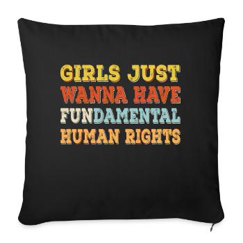 Les filles veulent juste avoir des droits humains fondamentaux - Housse de coussin décorative 45 x 45 cm - noir - Devant