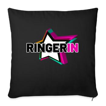 Ringerin - Sofakissenbezug 45 x 45 cm - Schwarz - Vorne