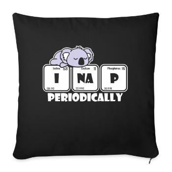 Je fais une sieste périodiquement Jeu de mots sur la science de la chimie - Housse de coussin décorative 45 x 45 cm - noir - Devant