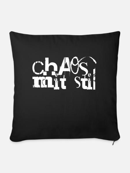 Chaos mit Stil - Sofakissenbezug 45 x 45 cm - Schwarz