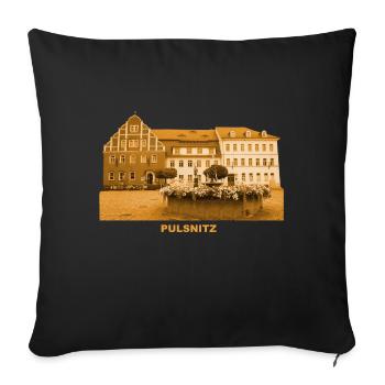Pulsnitz Rathaus Markt Sachsen Lebkuchen - Housse de coussin décorative 45 x 45 cm - noir - Devant