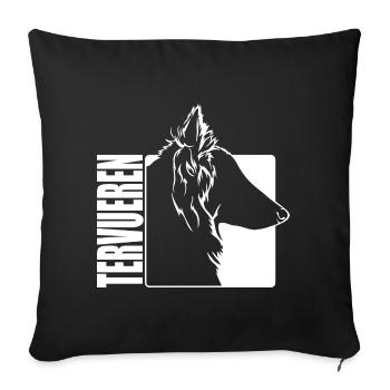 Tervueren Profile Dogs Dog Wilsigns - Sofa pillowcase 17,3'' x 17,3'' (45 x 45 cm) - black - Front