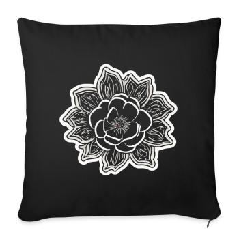 La beauté et le charme d’une fleur monochrome - Housse de coussin décorative 45 x 45 cm - noir - Devant
