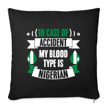 In Case Of Accident Funny My Blood Type Is - Sofa pillowcase 17,3'' x 17,3'' (45 x 45 cm) - black - Front
