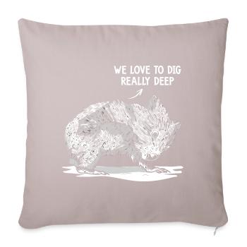 Creusez vraiment profondément Wombat Animaux australiens - Housse de coussin décorative 45 x 45 cm - taupe clair - Devant