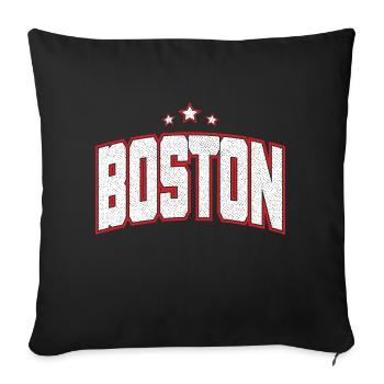 Boston Massachusetts - Sofa pillowcase 17,3'' x 17,3'' (45 x 45 cm) - black - Front