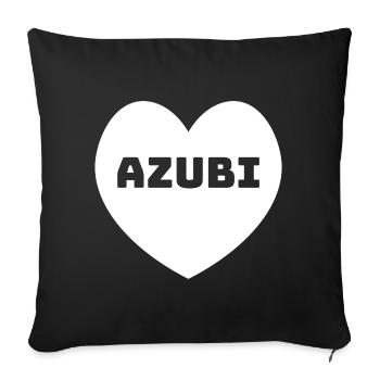 Herz Azubi weiss - Sofakissenbezug 45 x 45 cm - Schwarz - Vorne