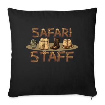 Safari Staff Zoo Keeper Themed - Sofa pillowcase 17,3'' x 17,3'' (45 x 45 cm) - black - Front