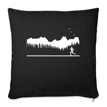 Trail Run Ultra Running Mountain Trekking Running - Sofa pillowcase 17,3'' x 17,3'' (45 x 45 cm) - black - Front