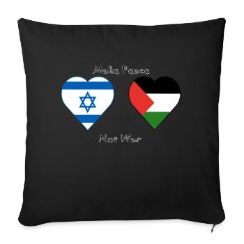 PeaceNotWarIsrlPal - Sofakissenbezug 45 x 45 cm - Schwarz - Vorne