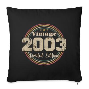 2003 Retro Vintage Birthday Born In - 2003 - Sofa pillowcase 17,3'' x 17,3'' (45 x 45 cm) - black - Front