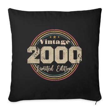 2000 Retro Vintage Birthday Born In - 2000 - Sofa pillowcase 17,3'' x 17,3'' (45 x 45 cm) - black - Front