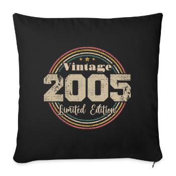 2005 Retro Vintage Birthday Born In - 2005 - Sofa pillowcase 17,3'' x 17,3'' (45 x 45 cm) - black - Front