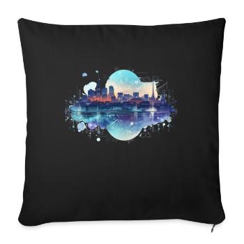 Digital City - Sofakissenbezug 45 x 45 cm - Schwarz - Vorne