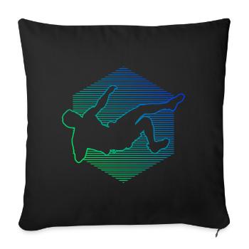 Climber Boulder Bouldering Climber Women - Sofa pillowcase 17,3'' x 17,3'' (45 x 45 cm) - black - Front